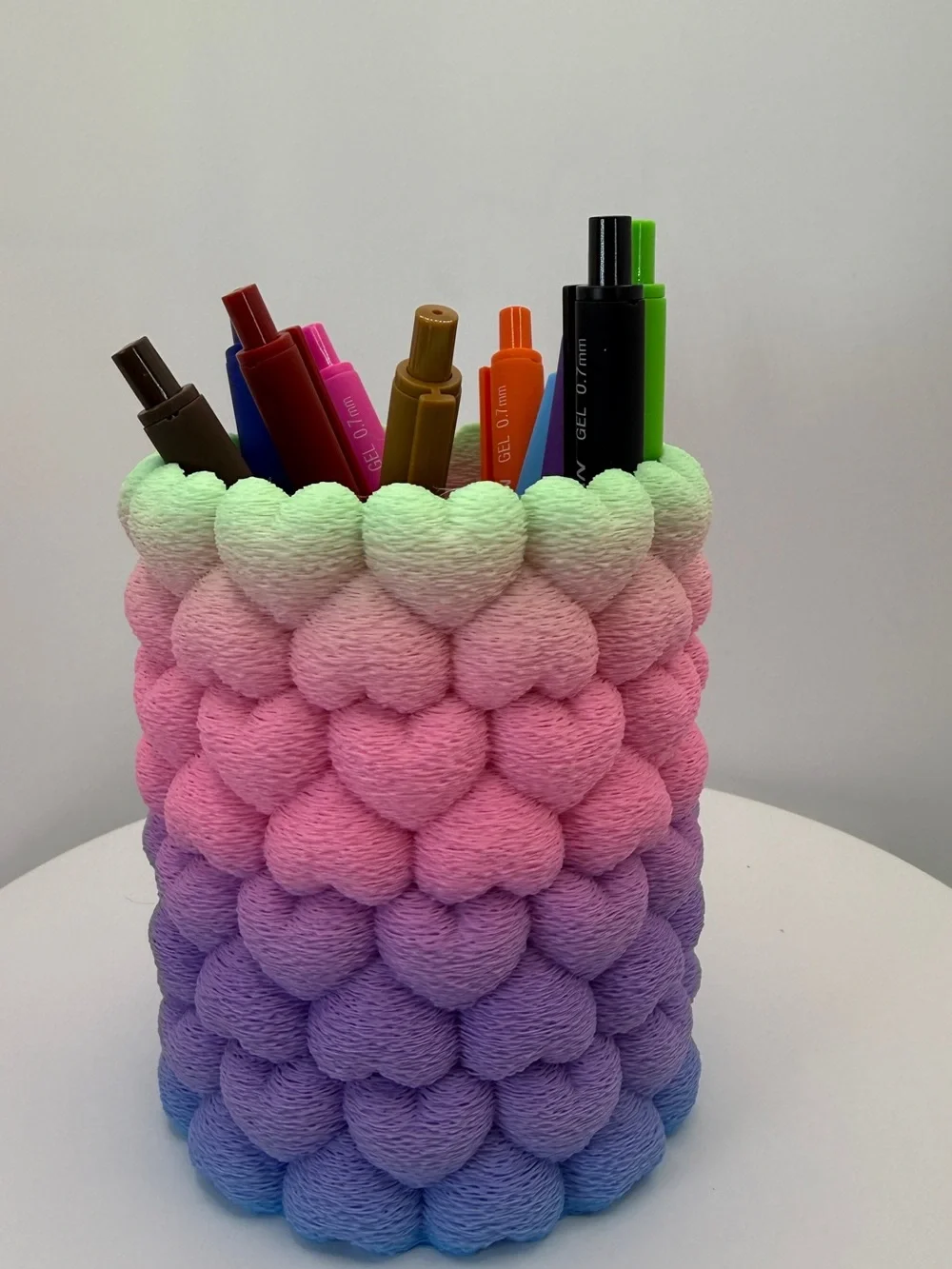 Handmade Gradient Heart Bubble Baskets - Pastel Rainbow